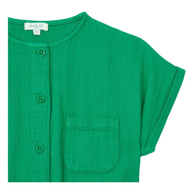 Kleid aus Baumwollgaze Baïa | Grün