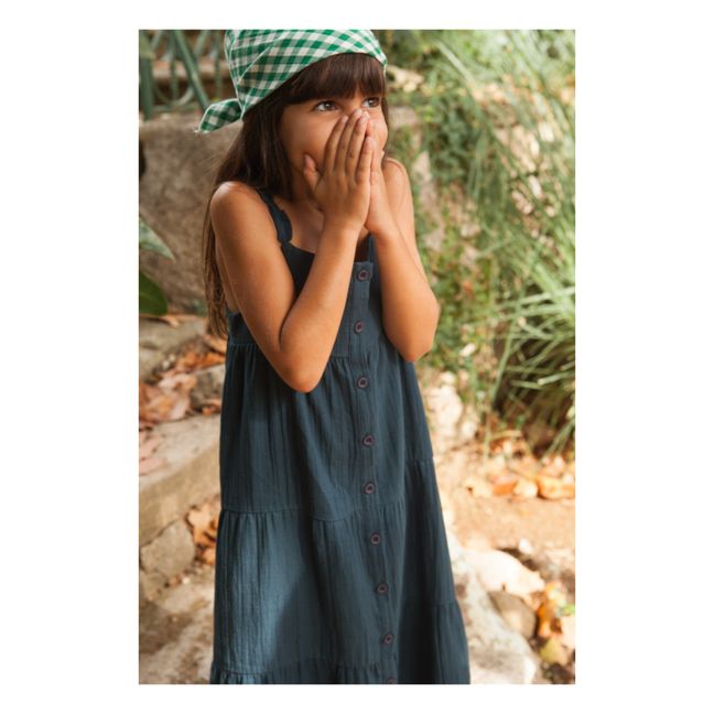 Vestito in garza di cotone Luz | Blu marino