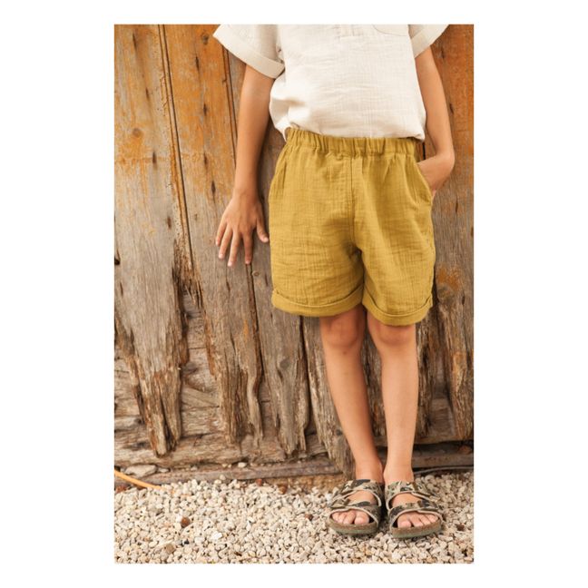 Shorts aus Baumwollgaze Ernest | Ocker