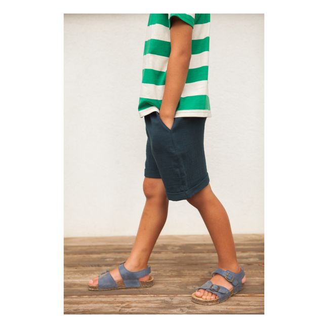 Short in garza di cotone Ernst | Blu marino