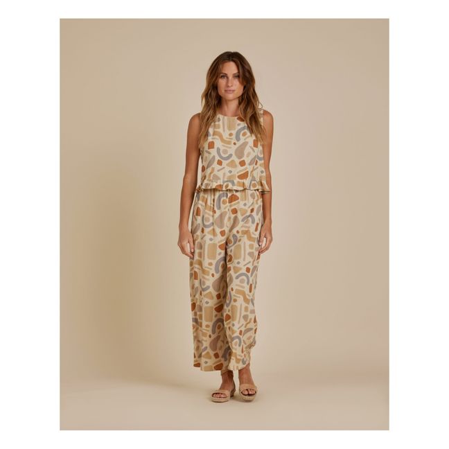Printed Linen Top | Seidenfarben
