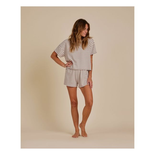 T-Shirt Boxy Rayé | Mauve