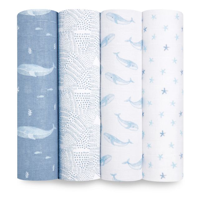 Oceanic Maxi Cloth Diapers - Set of 4 | Blu