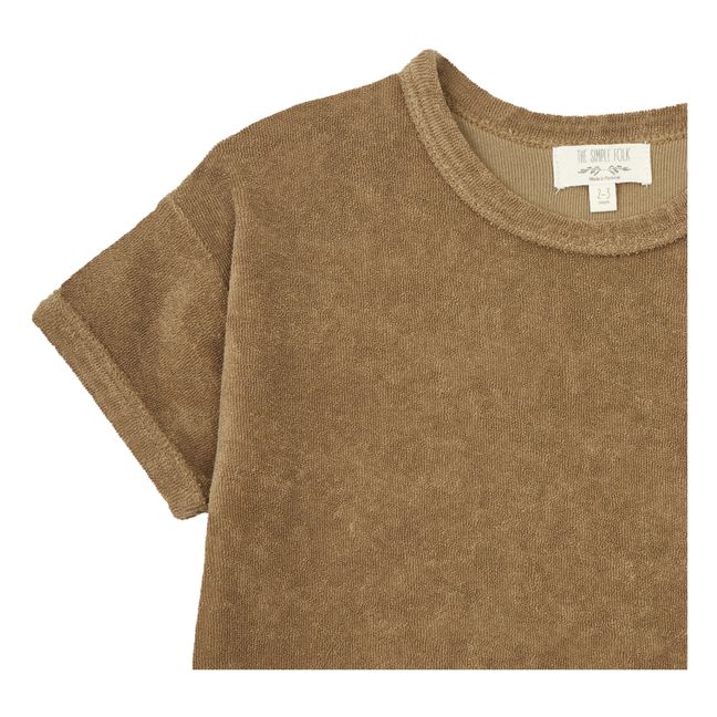 Camiseta tela toalla de algodón ecológico | Marrón