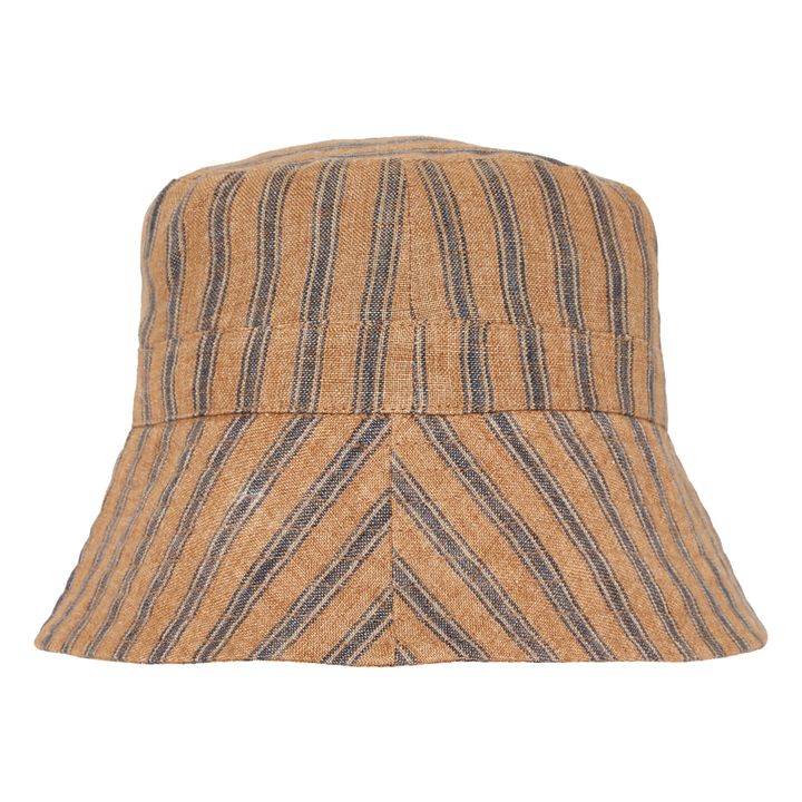 Cedrus Striped Linen Hat | Giallo senape- Immagine del prodotto n°0