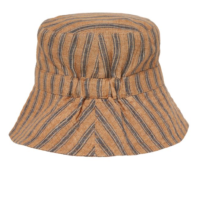 Cedrus Striped Linen Hat | Senffarben