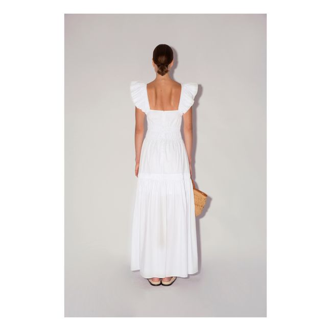 Robe Maxi Aksu Popeline de Coton | Blanc