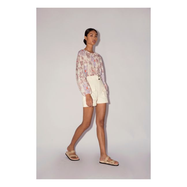 Mariana Cotton and Silk Blouse | Ecru
