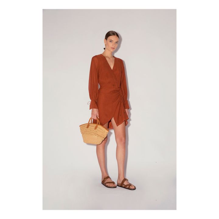 Vestido Myrtle Cupro | Terracotta- Imagen del producto n°2