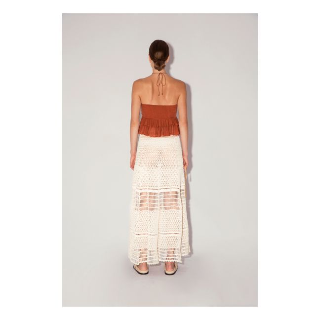 Shellee Cupro Top | Terracotta