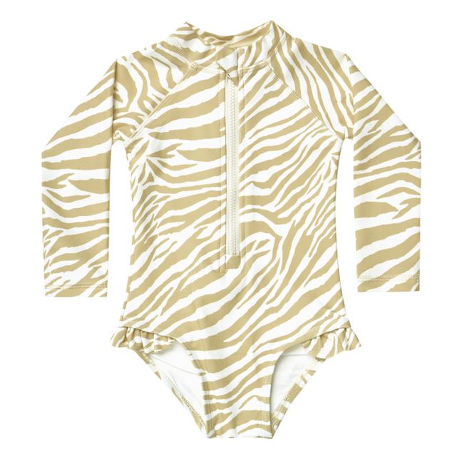 Costume da bagno, Anti-UV, con stampa, motivo: zebra | Giallo