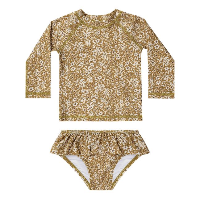 T-Shirt Anti-UV + Culotte Floral | Ocre