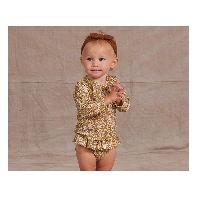 T-Shirt Anti-UV + Culotte Floral | Ocre