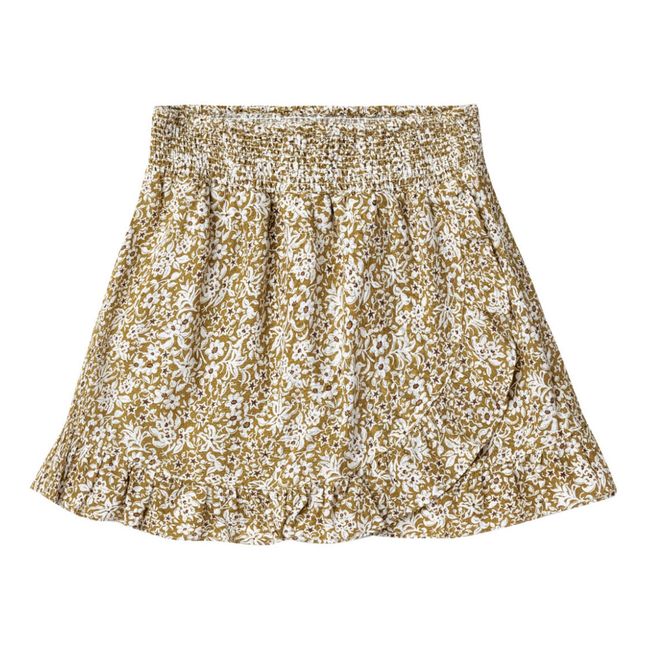 Jupe en Lin Fleurie | Ocre