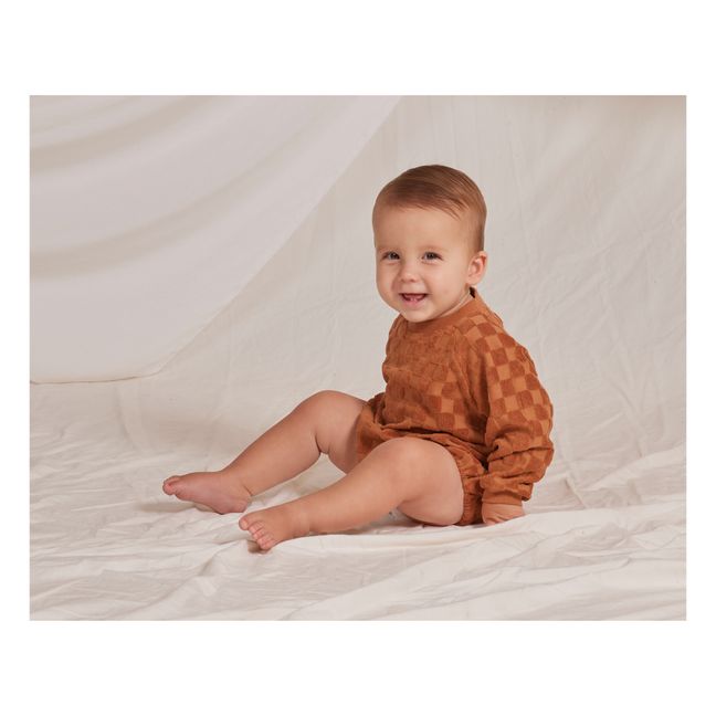 Bubble Terry Romper | Camel