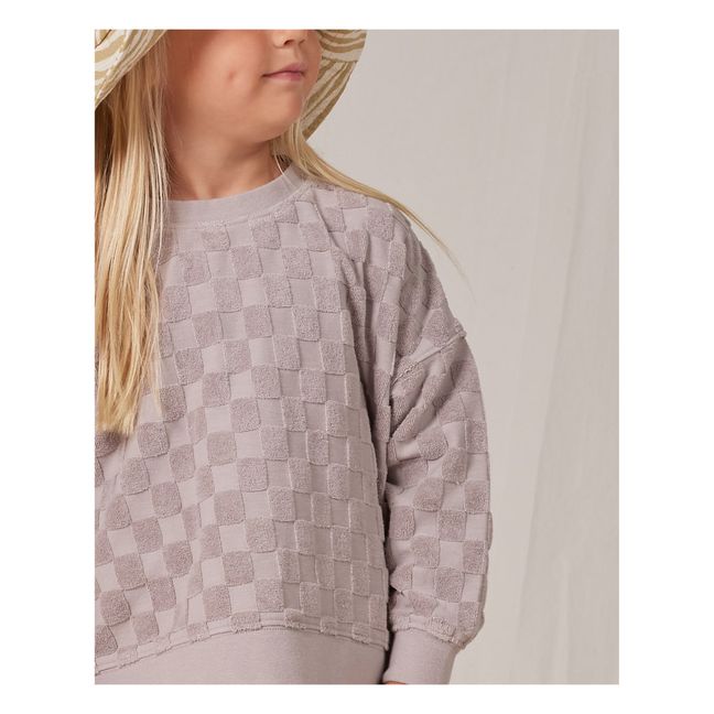 Checked Terry Sweatshirt | Gris