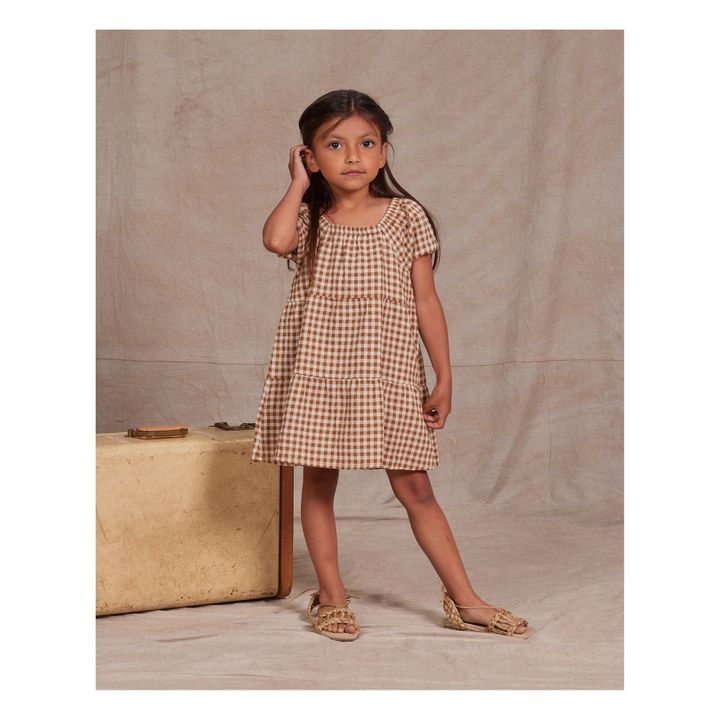 Elle Gingham Dress | Camel- Imagen del producto n°1