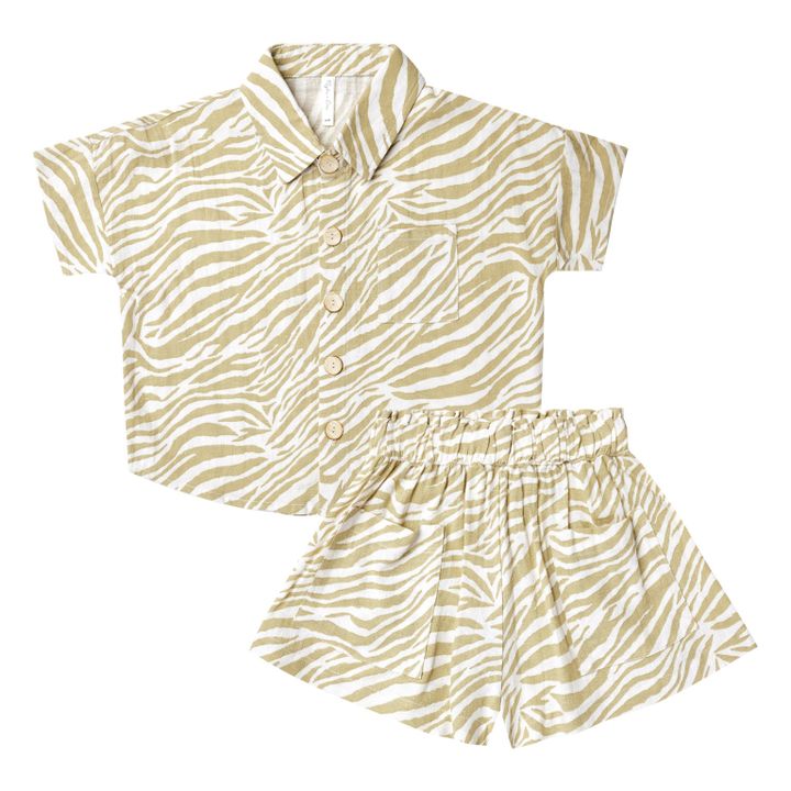 Zebra Print Shirt + Shorts | Gelb- Produktbild Nr. 0
