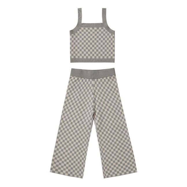 Checked Top + Pants | Gris