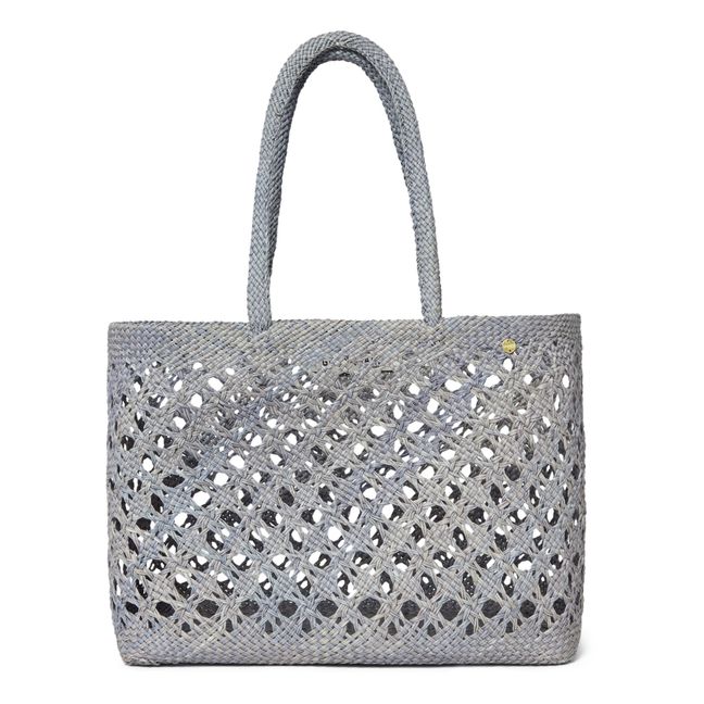 Syros Iraca Small Basket Bag | Grey