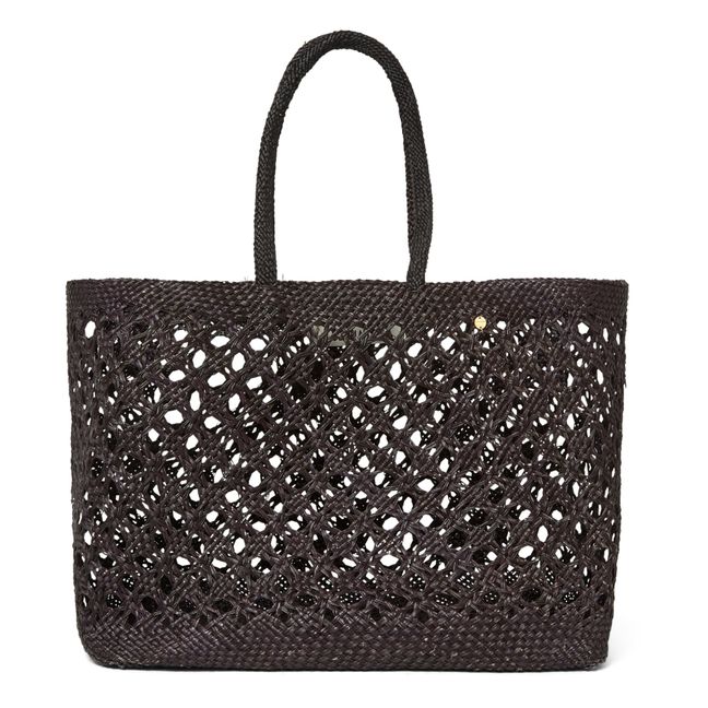 Syros Iraca Medium Basket Bag | Nero