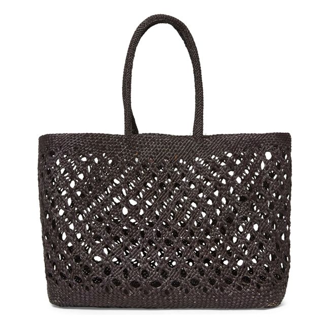 Syros Iraca Medium Basket Bag | Nero