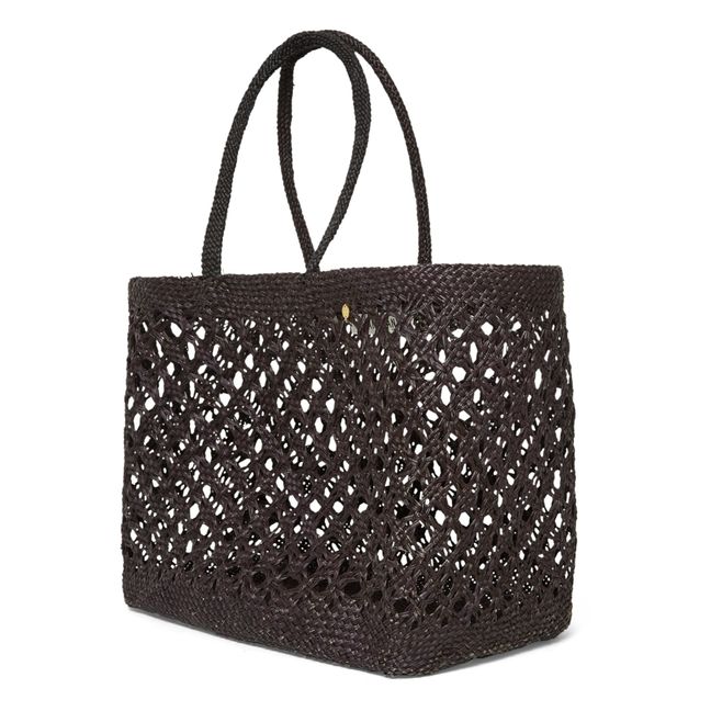 Syros Iraca Medium Basket Bag | Nero