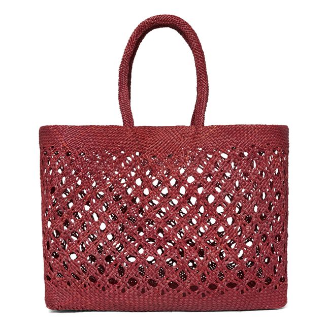 Syros Iraca Medium Basket Bag | Burgunderrot