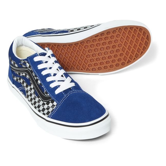 Old Skool Lace-Up Flame Sneakers | Blue