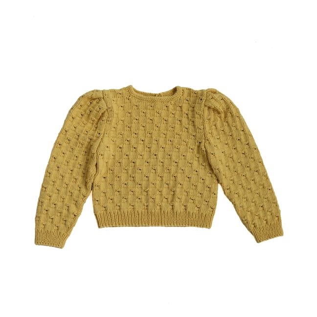 Bianca Handmade Openwork Sweater | Blasses Gelb