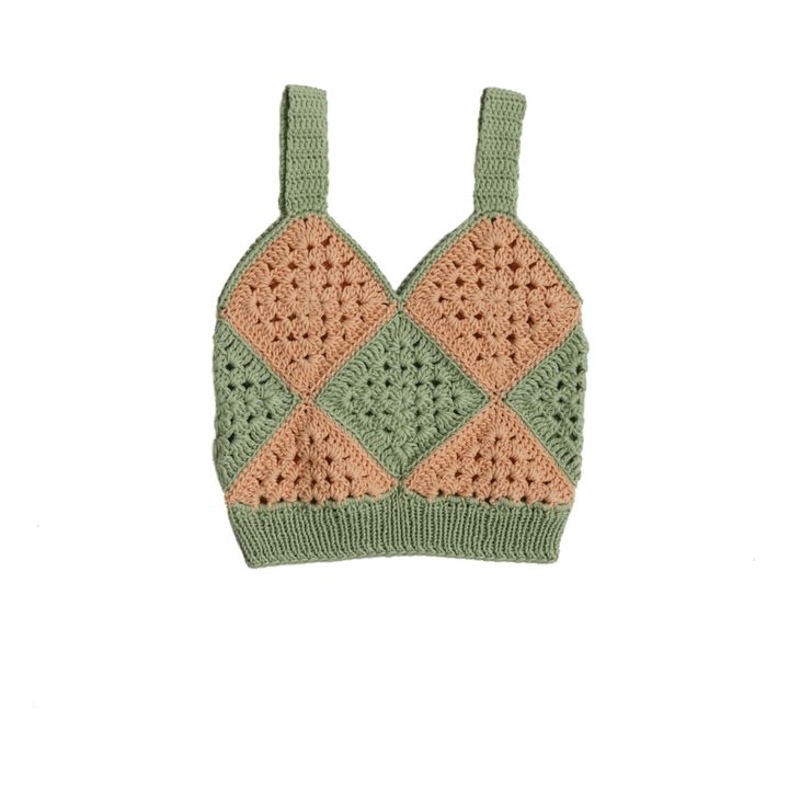 Aria Handmade Crochet Strappy Top | Sage