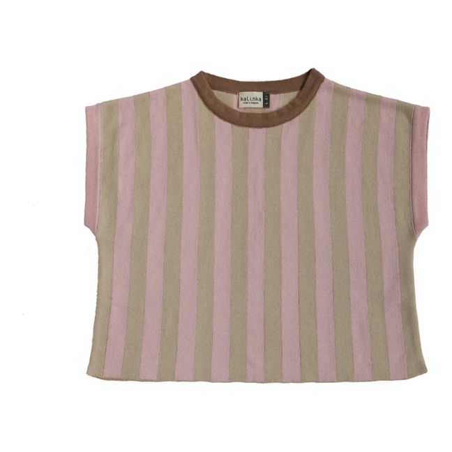 T-Shirt Maille Rayé Fait Main Scarlet | Blassrosa
