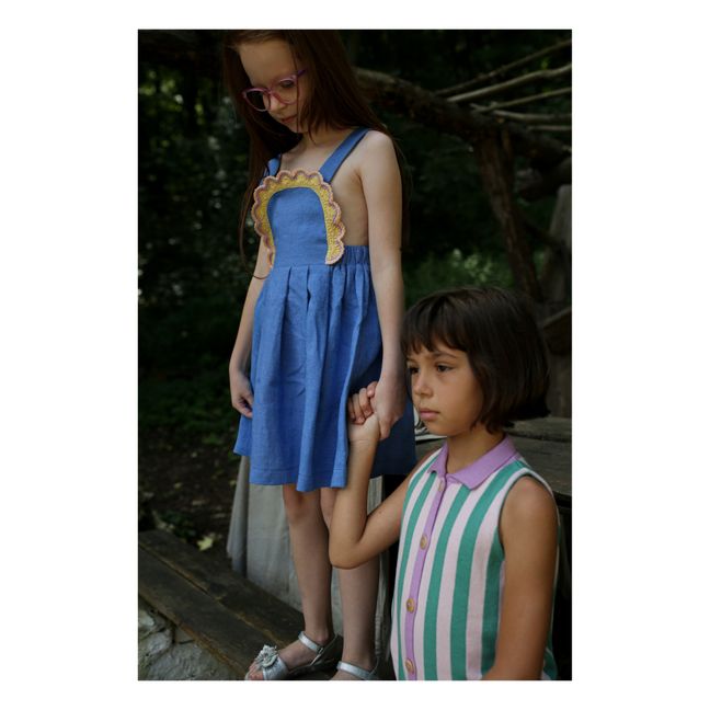Robe Tablier Lin Angela | Bleu