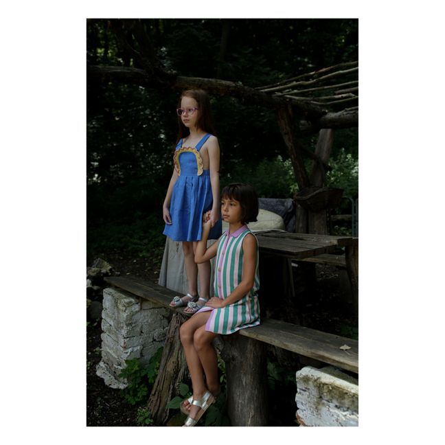 Robe Tablier Lin Angela | Bleu