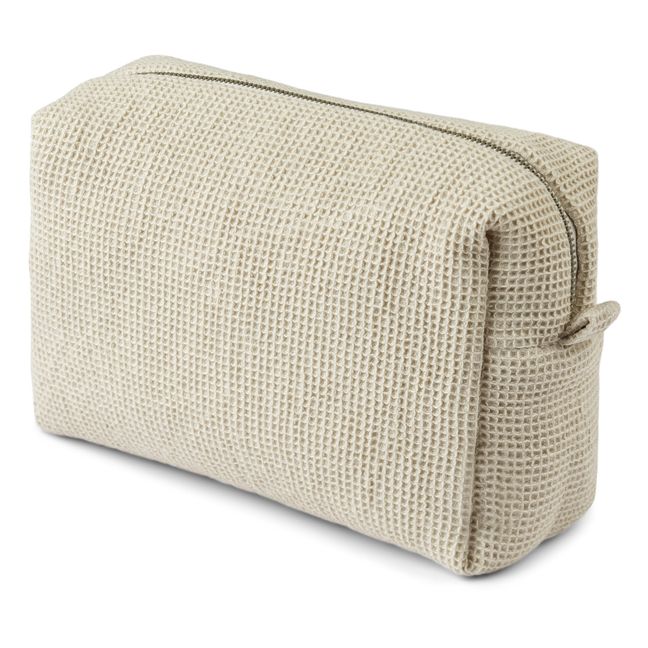Trousse de toilette en coton bio Kayla | Sable