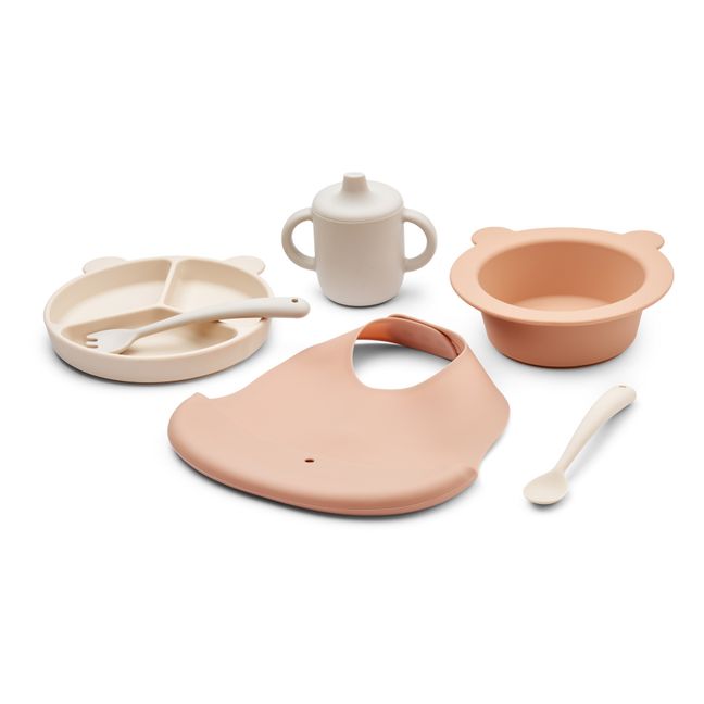 Set repas en silicone Stina | Rose