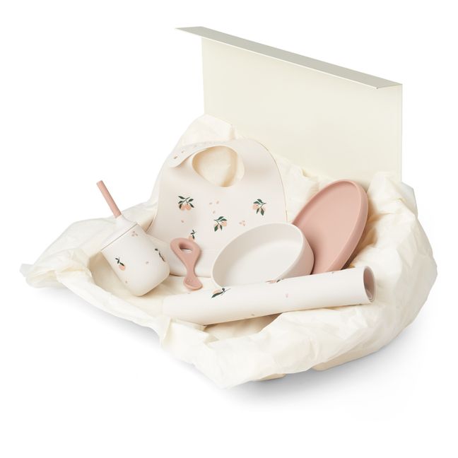 Set repas en silicone Tine | Rose pêche