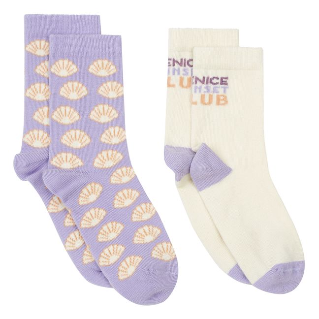 Shell Venice Socks - Set of 2 Pairs | Grauweiß