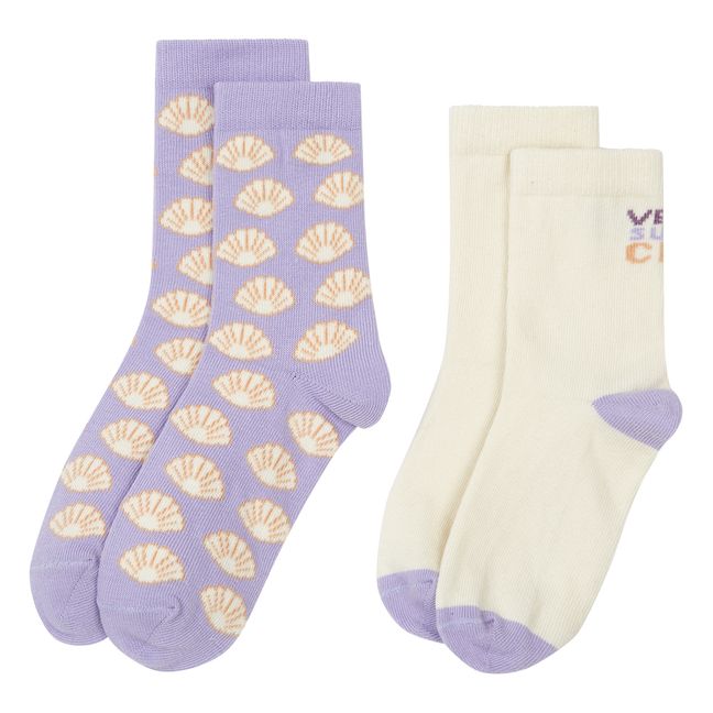 Shell Venice Socks - Set of 2 Pairs | Bianco