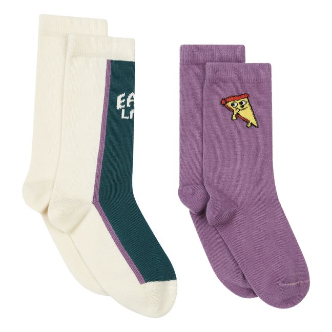 Easy Pizza Socks - Set of 2 Pairs | Grauweiß
