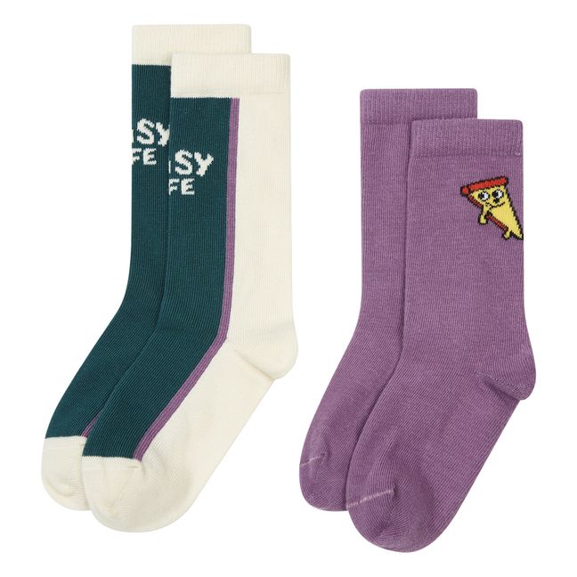 Easy Pizza Socks - Set of 2 Pairs | Grauweiß