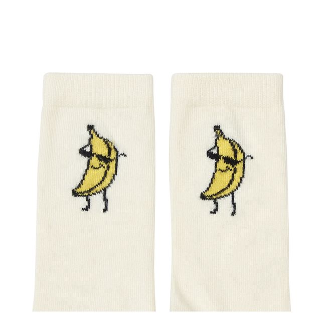 Pack 2 Chaussettes Stripes Banana | Blanc cassé