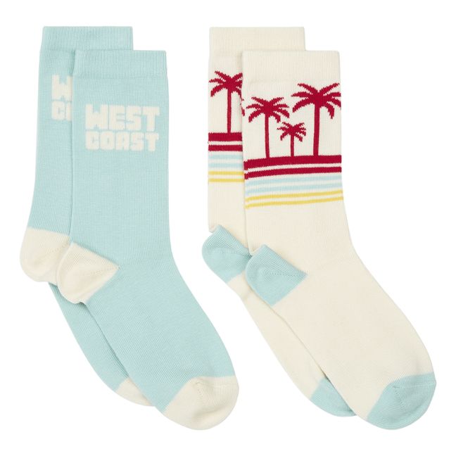 West Palm Socks - Set of 2 Pairs  | Off white