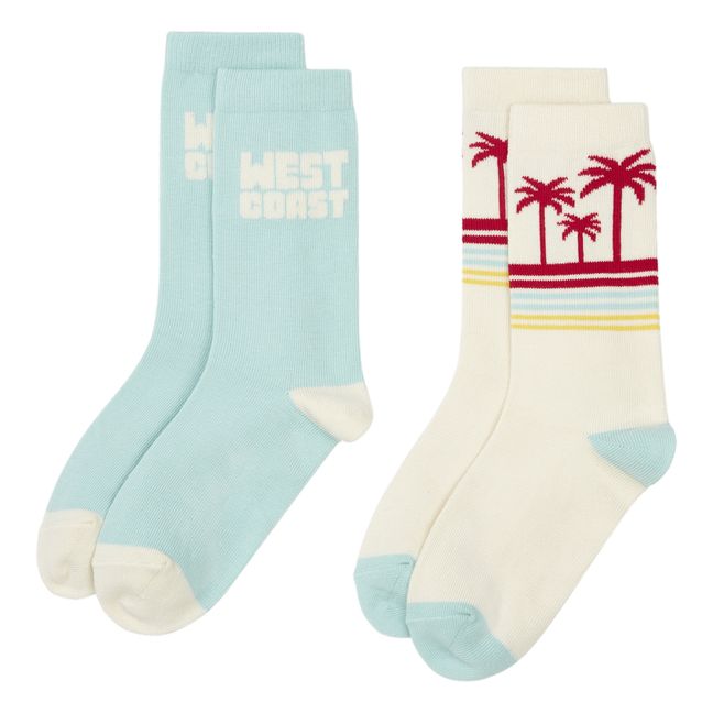 West Palm Socks - Set of 2 Pairs  | Grauweiß