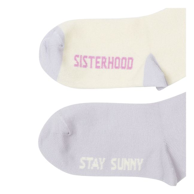 Sisterhood Sunny Socks - Set of 2 Pairs | Grauweiß