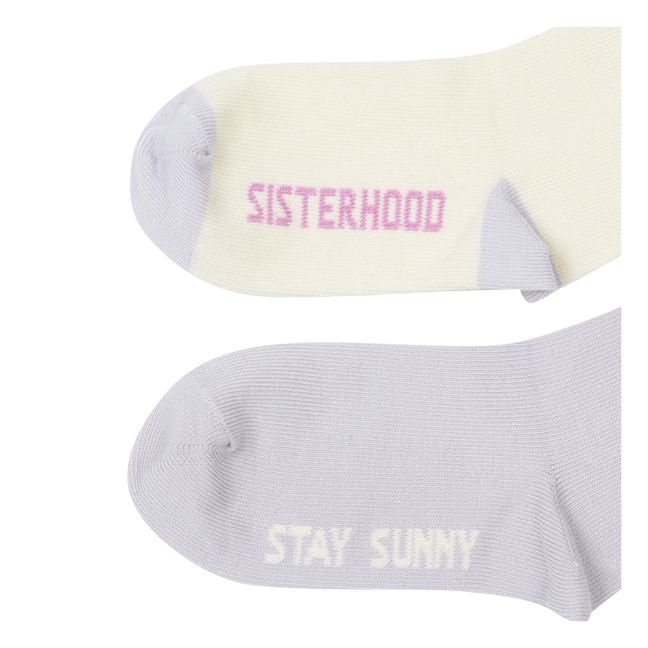 Pack 2 Chaussettes Sisterhood Sunny | Blanc cassé