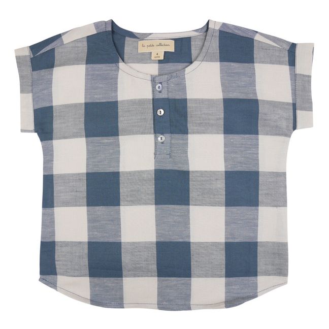 Kurta Lin Carreaux | Bleu