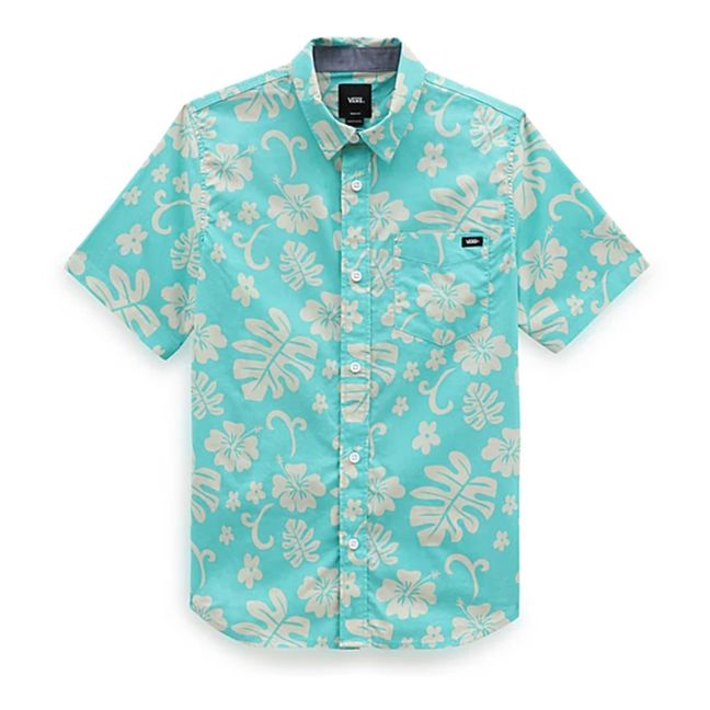 Aloha Floral Short-Sleeved Shirt | Verde Acqua