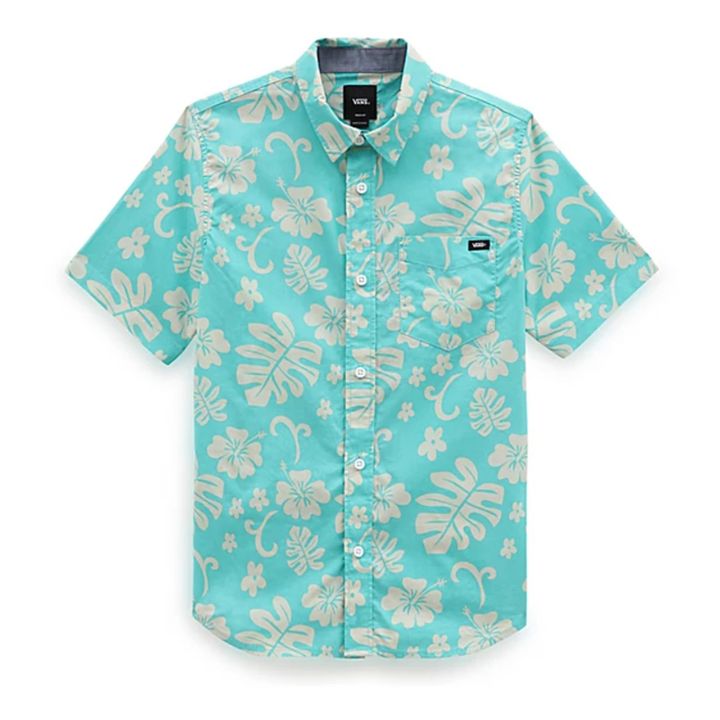 Aloha Floral Short-Sleeved Shirt | Blaugrün- Produktbild Nr. 0