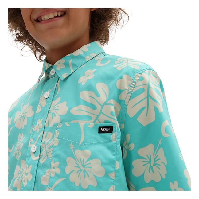 Aloha Floral Short-Sleeved Shirt | Azul verde